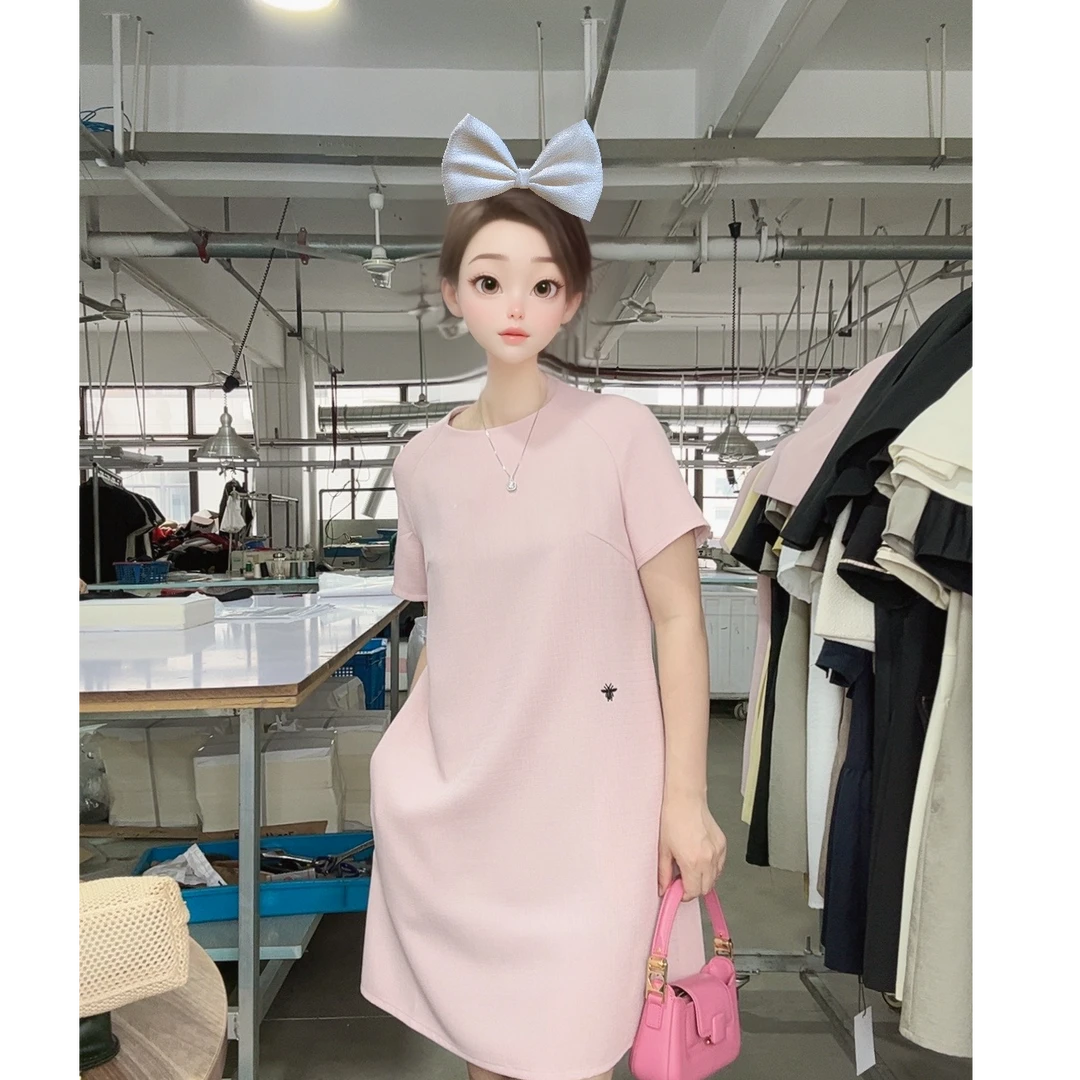 【HUIYING】法式小香风质感高级感裙子女大码夏款气质小蜜蜂连衣裙