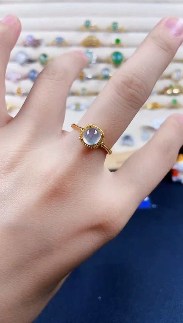 翡翠戒指银S925镶嵌56899