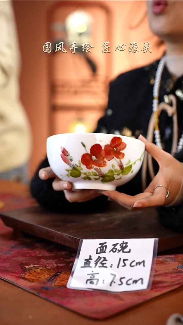 陶瓷景德镇高温釉中彩餐具（无毒无铅无镉）孤品款