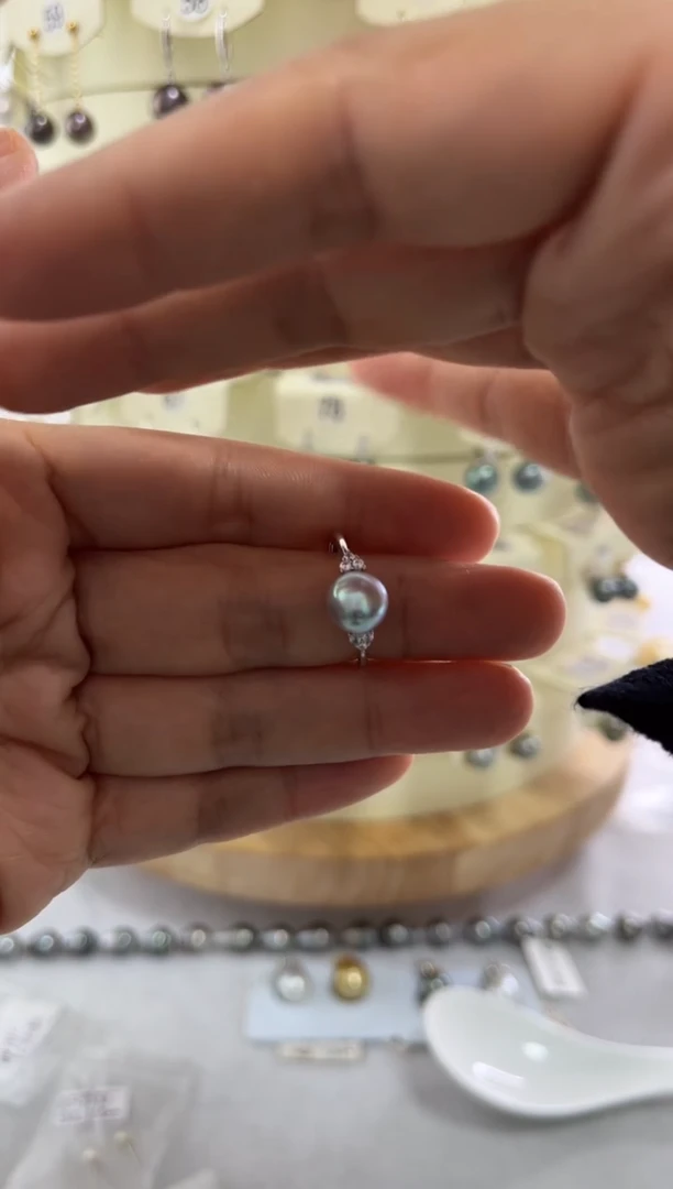 【闪购商品】海水珍珠戒指银S925镶嵌真多麻