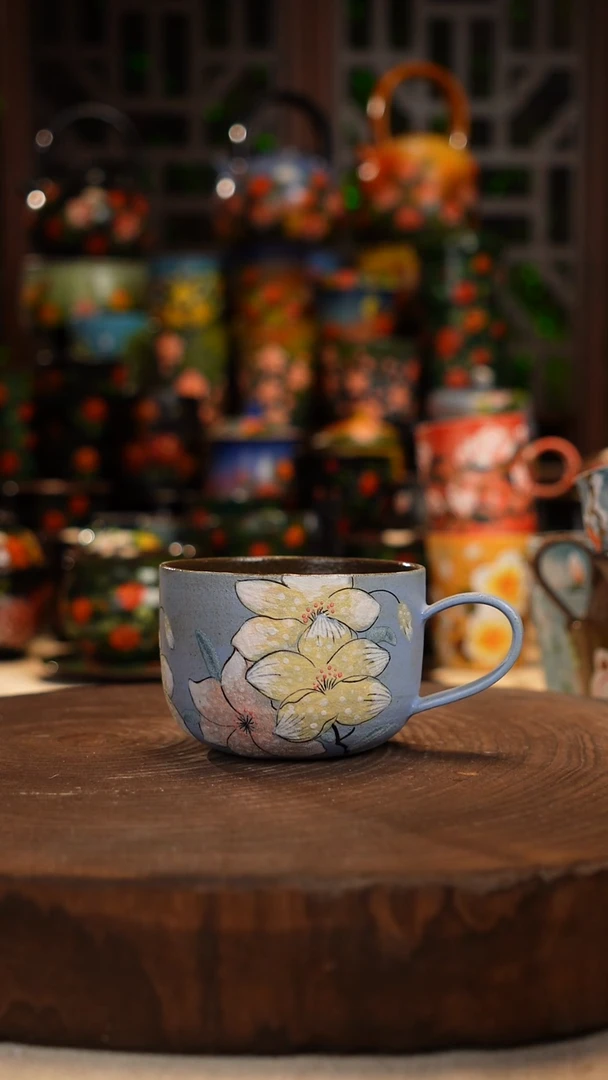 油画 手绘釉下彩