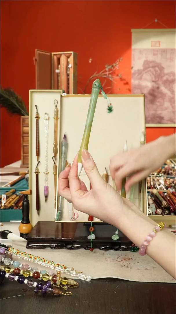 56号闪孤品高货毛笔链接 清水试笔 蘸墨不退