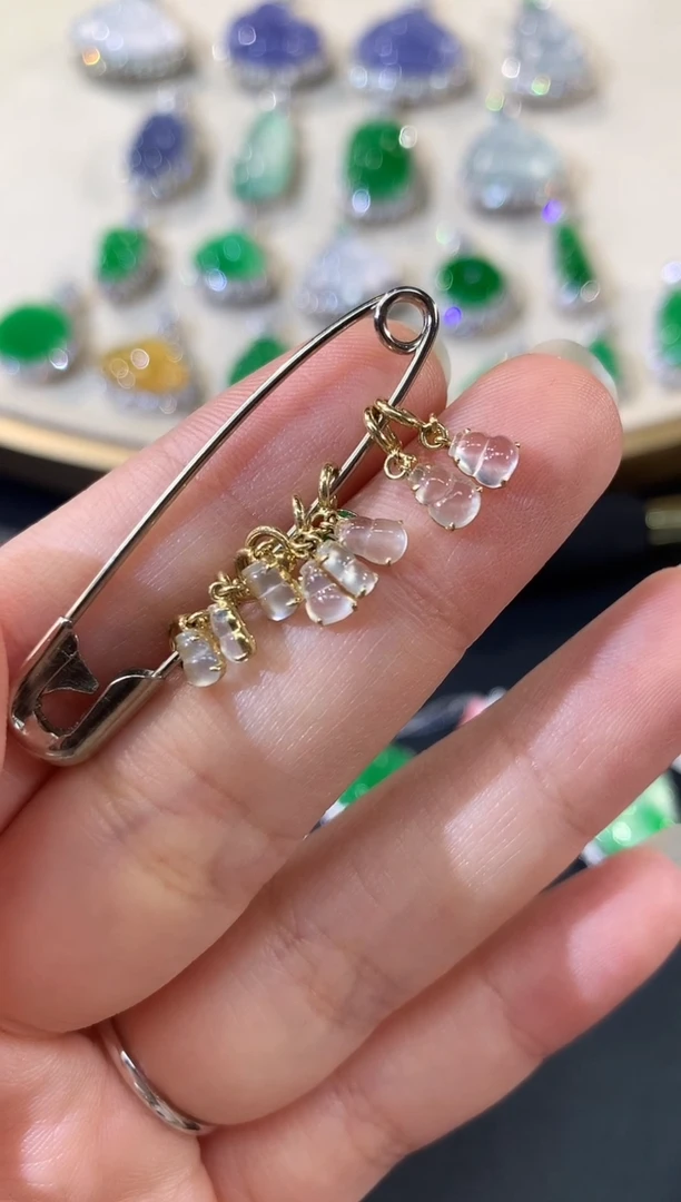 翡翠18K金镶嵌吊坠(不含链)A94多样性发其一|398