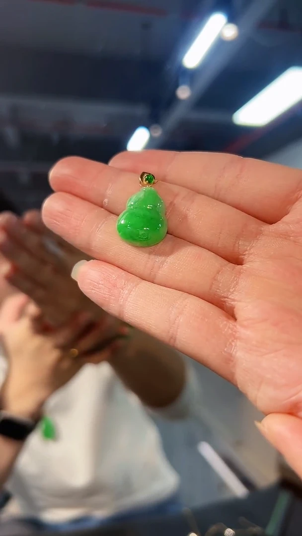 【闪购商品】翡翠颈饰18K金镶嵌缅料A货/支持复检/一件