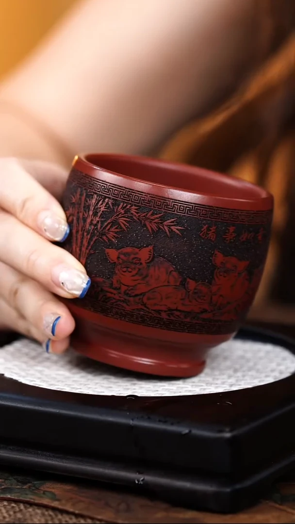 茶杯紫砂宜兴原矿紫砂杯