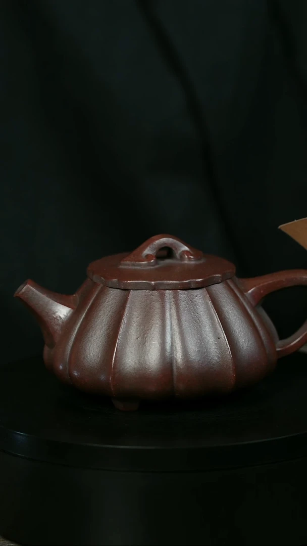 茶壶紫砂彬***贝H1391紫泥筋纹石瓢