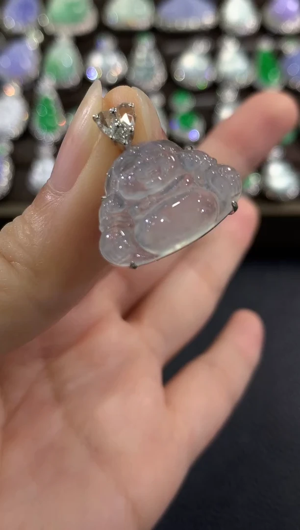 吊坠(不含链)18K金镶嵌翡翠b23多样性一件发货