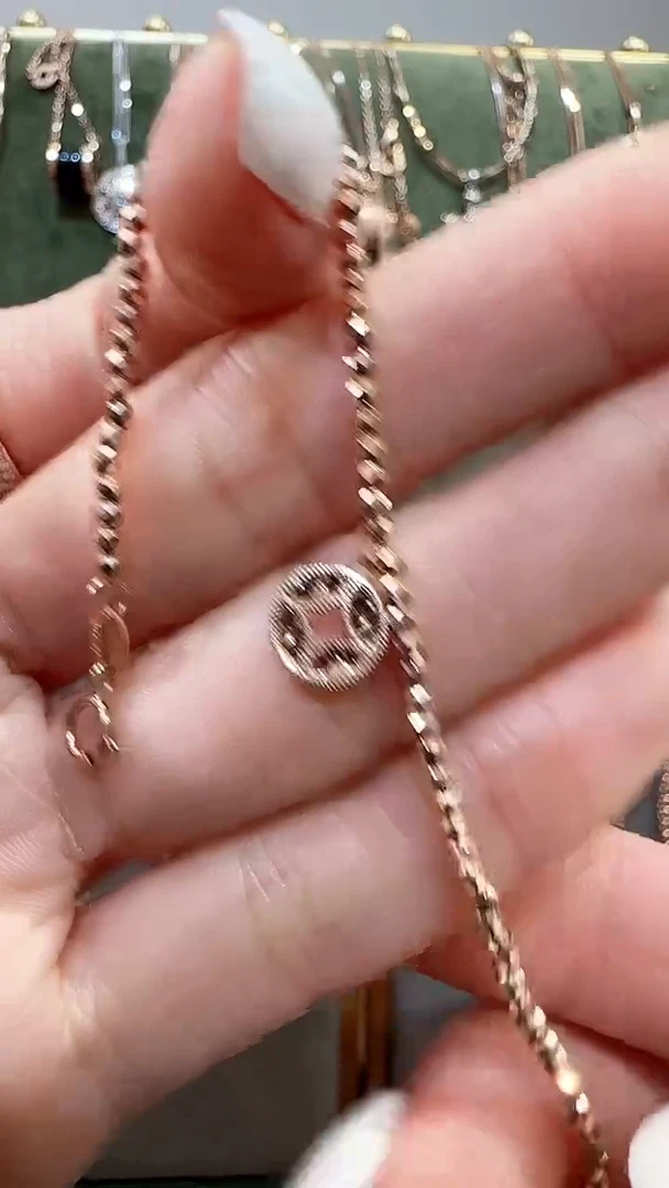 【闪购商品】18K金手链18K金爆闪铜钱手链