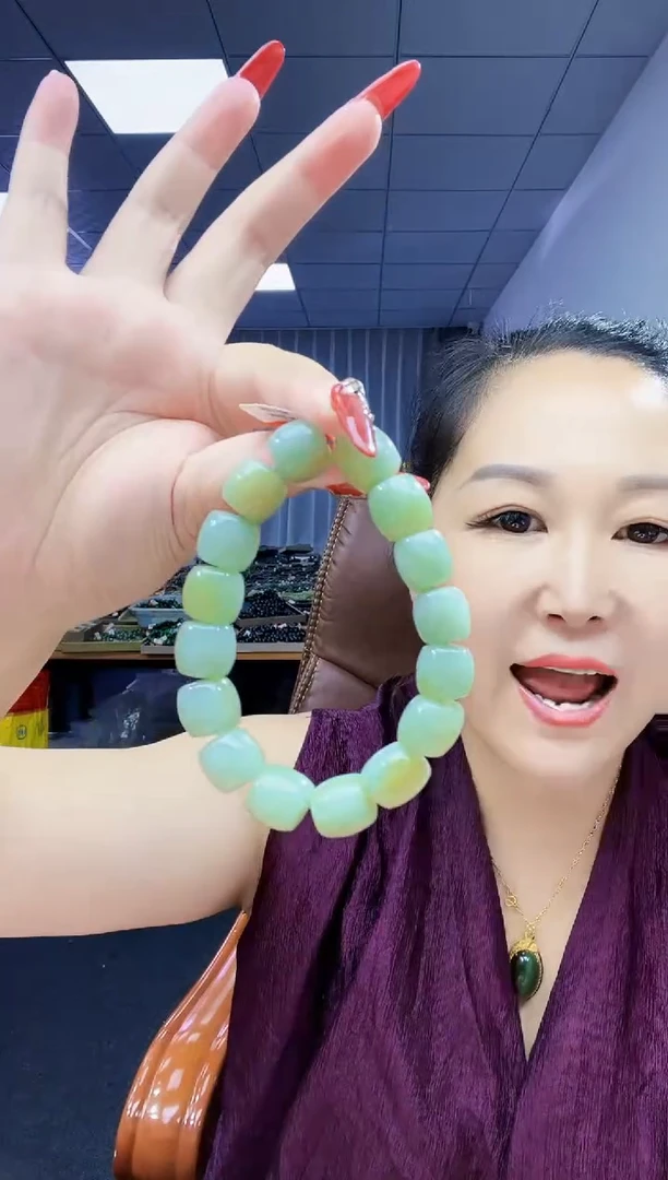 手串未镶嵌和田玉纯天然和田玉新疆且末汝窑蓝带糖14