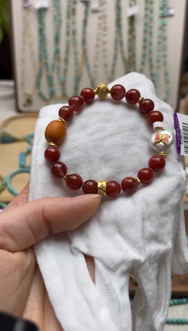 【闪购商品】南红玛瑙手串银S925镶嵌45