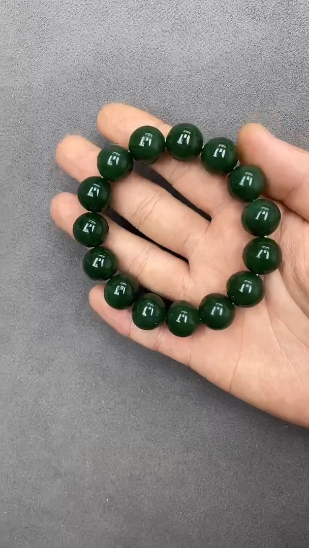手串未镶嵌和田玉俄碧玉14圆珠