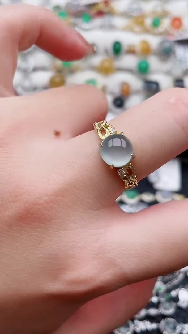 银S925镶嵌戒指翡翠93