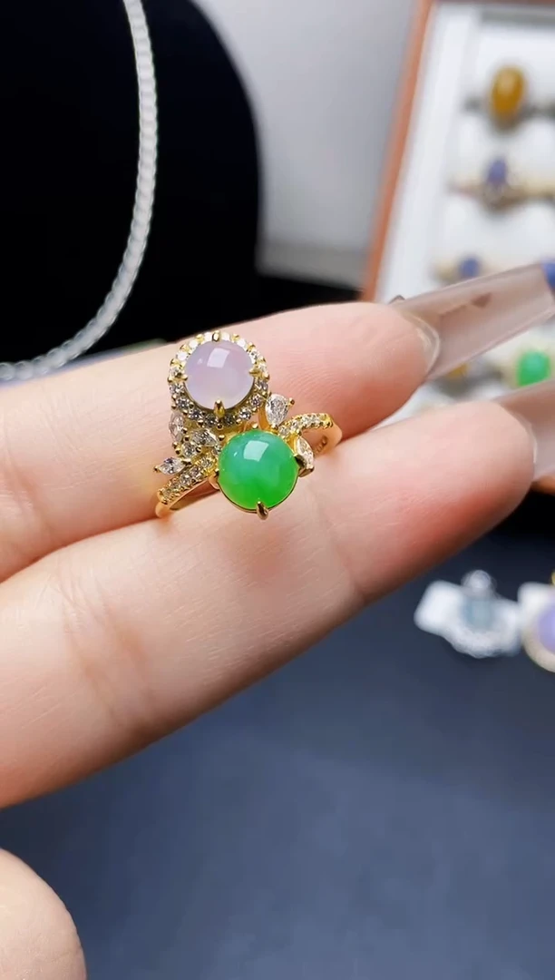 银S925镶嵌戒指翡翠0192