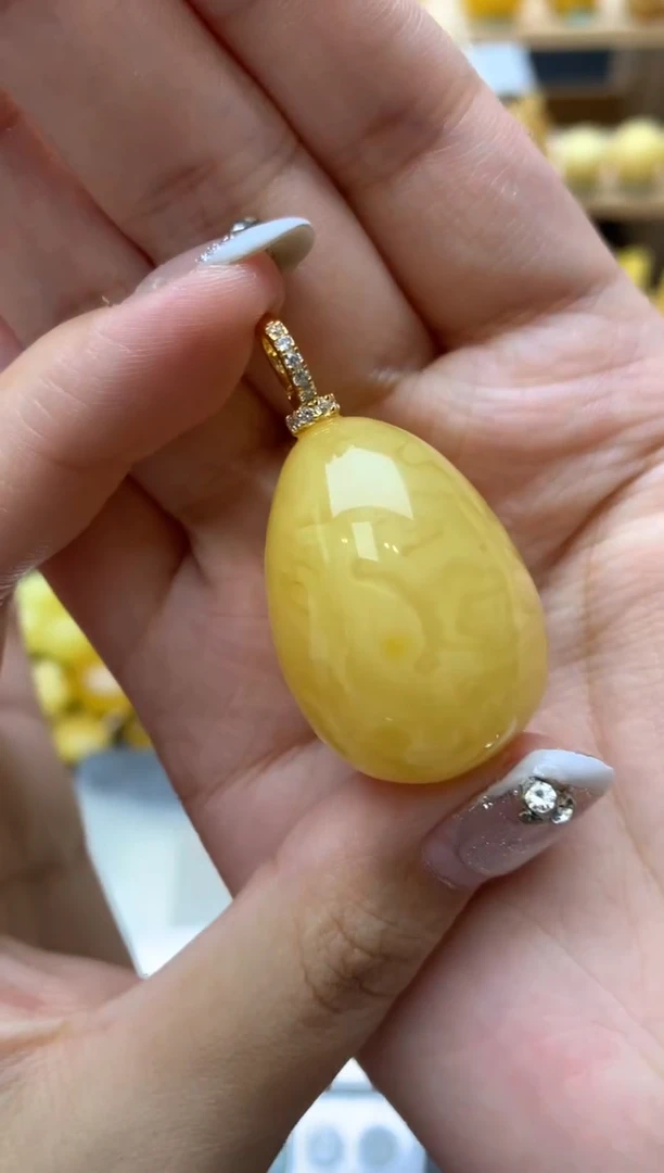 琥珀银S925镶嵌珠宝奇石005琥珀蜜蜡微瑕