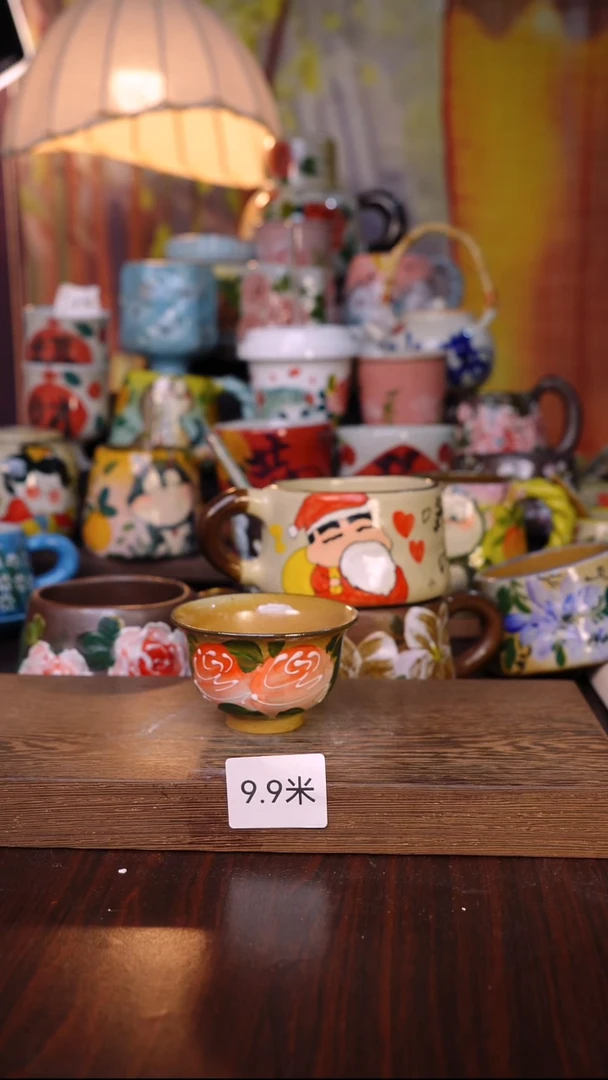 杯子陶泥垚手作 景德镇手工手绘陶瓷器物