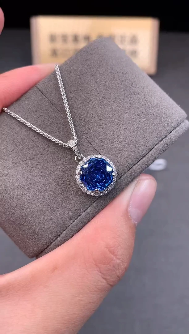 颈饰银S925镶嵌托帕石2222