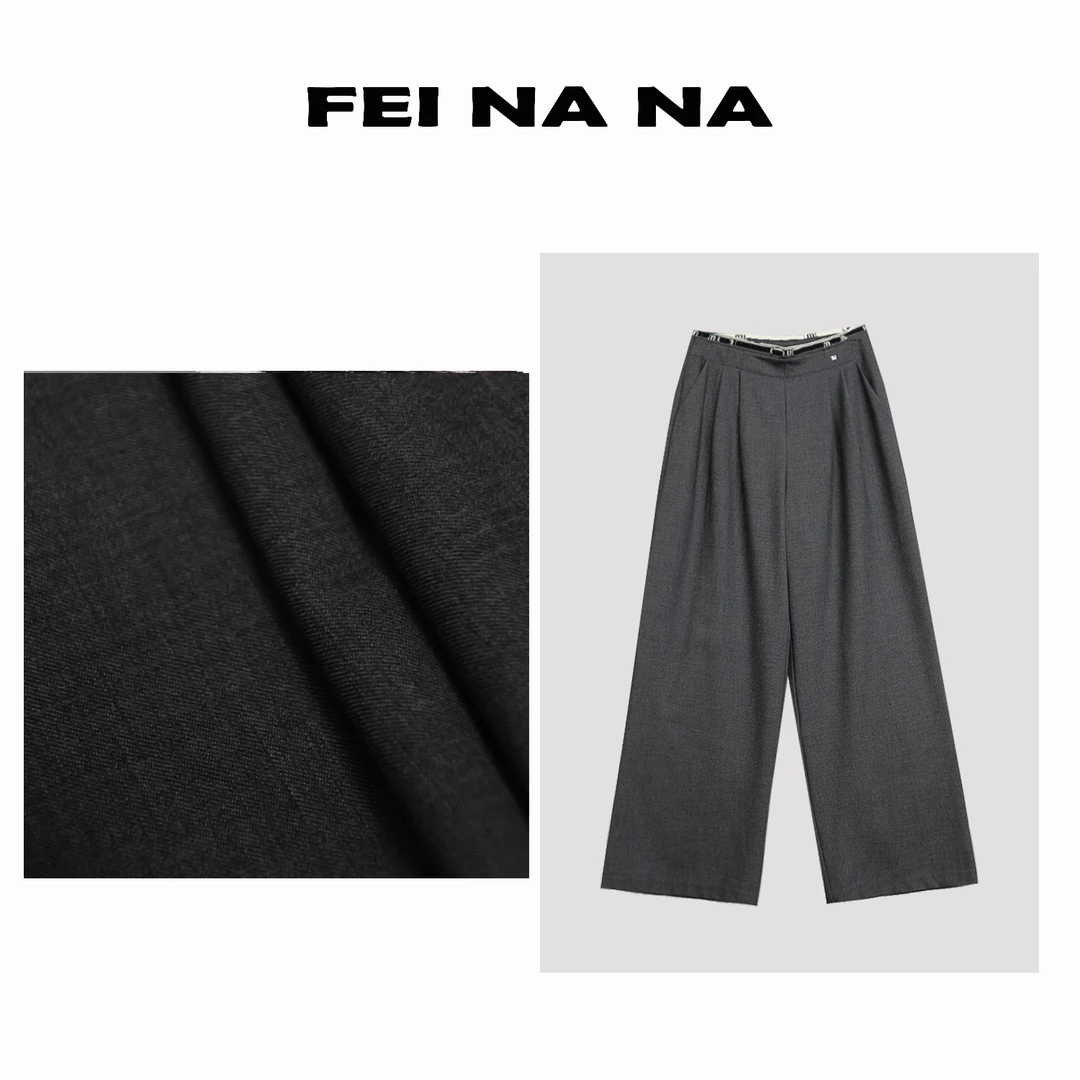 【feinana个性字母】2025早春高腰字母个性休闲直筒裤030310