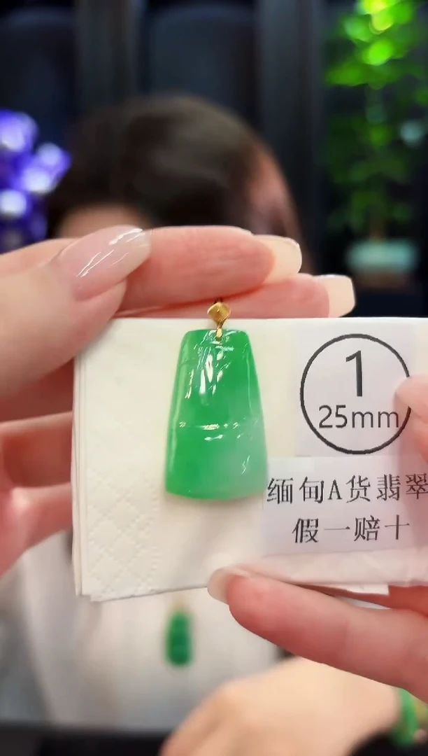 颈饰18K金镶嵌翡翠 缅料A货/支持复检/一件
