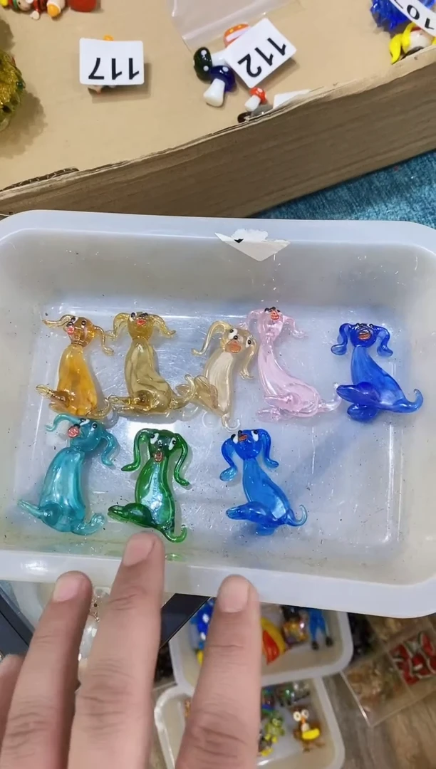 【闪购商品】琉璃手工艺品8个小狗