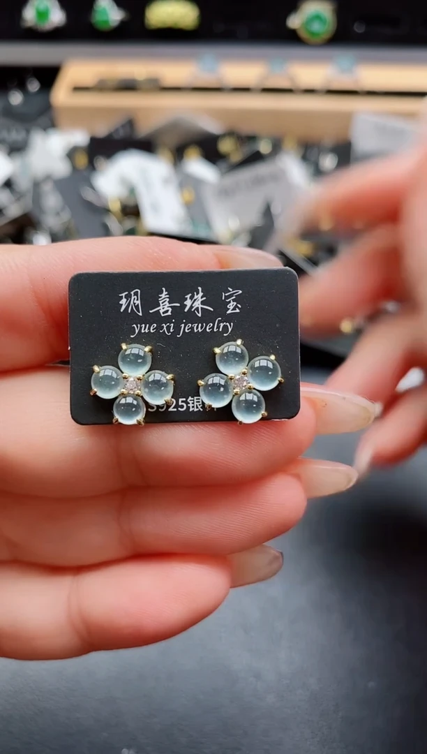 银S925镶嵌戒指翡翠1