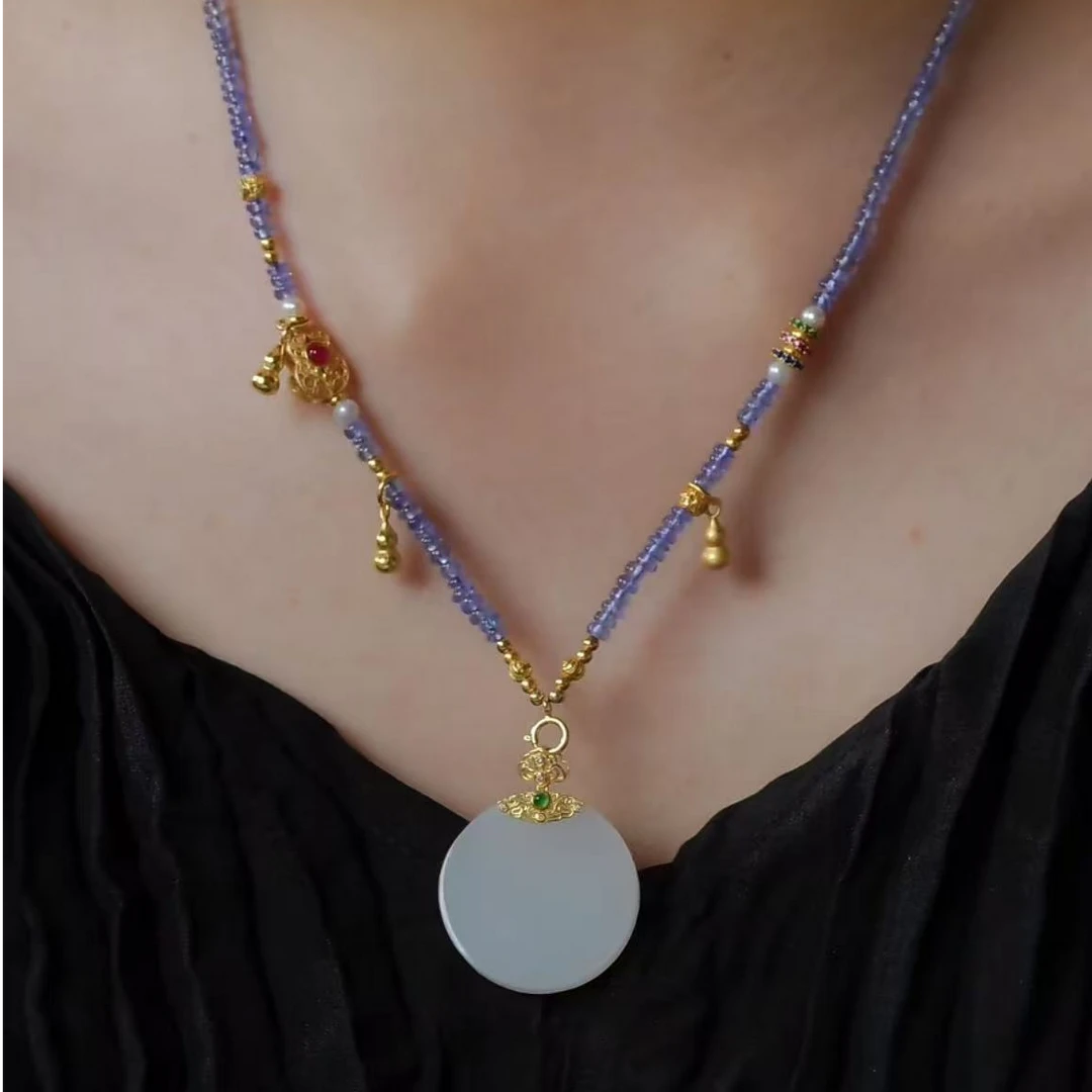 【中国黄金】语安 | 和田玉*吊坠*18k金镶嵌*赠X593链子-D9099-Y