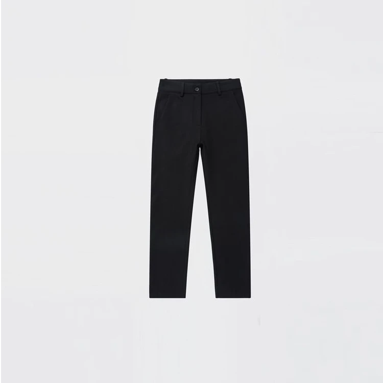 NILICO【修图拉腿】轻奢抓绒小直筒显瘦百搭垂感烟管小脚开衩西裤