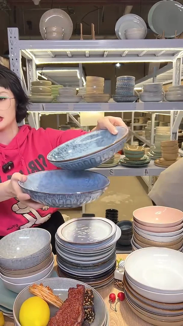 瓷283外贸尾货高温釉下彩陶瓷餐具默认微瑕