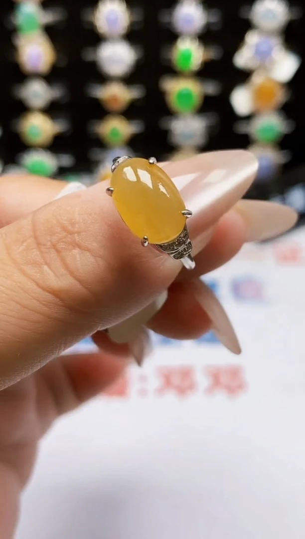 银S925镶嵌戒指翡翠0040