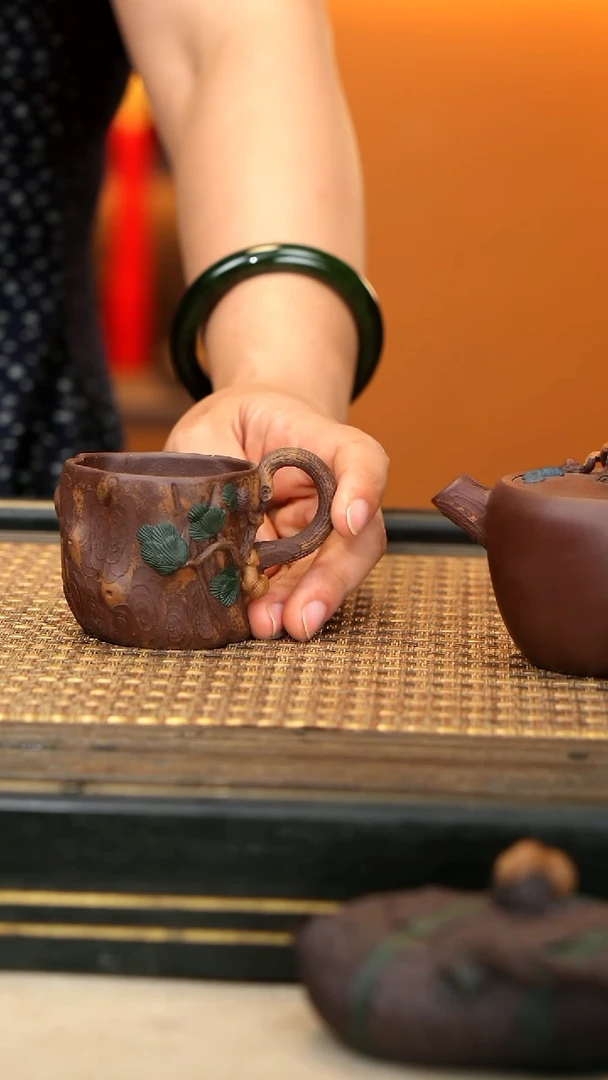 茶壶紫砂XS44《松趣小杯》把杯