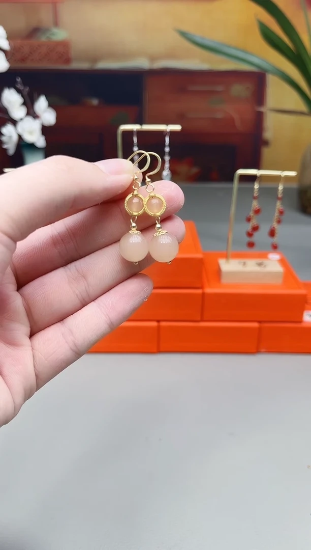 未镶嵌耳钉玛瑙/玉髓528