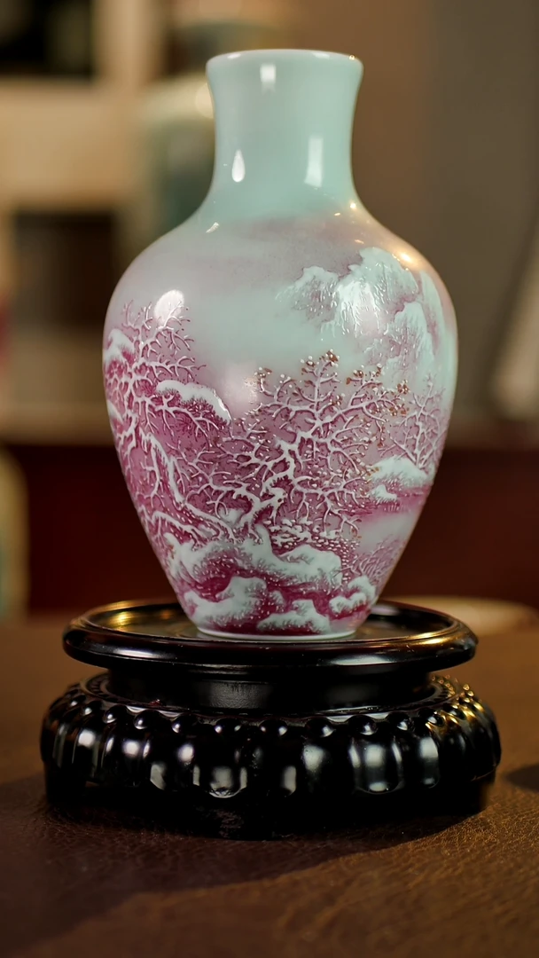 摆件景德镇陶东方艺术作品花瓶摆件瓷板画