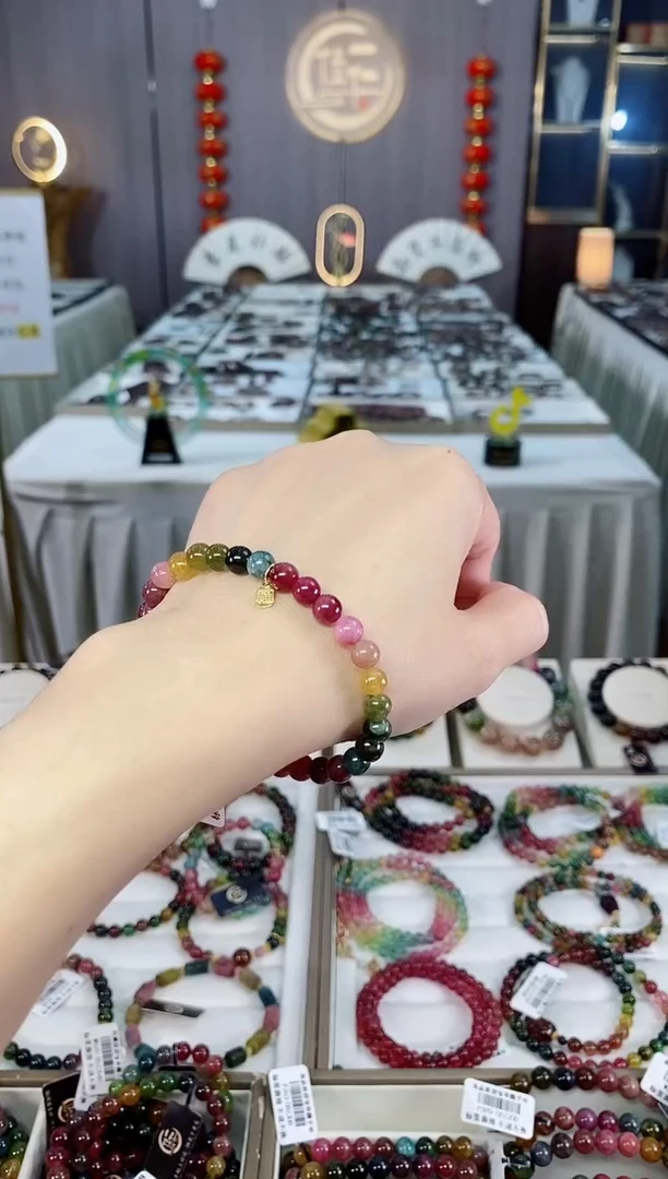 未镶嵌老矿碧玺单圈手串6mm+碧玺hon多样性发货一条