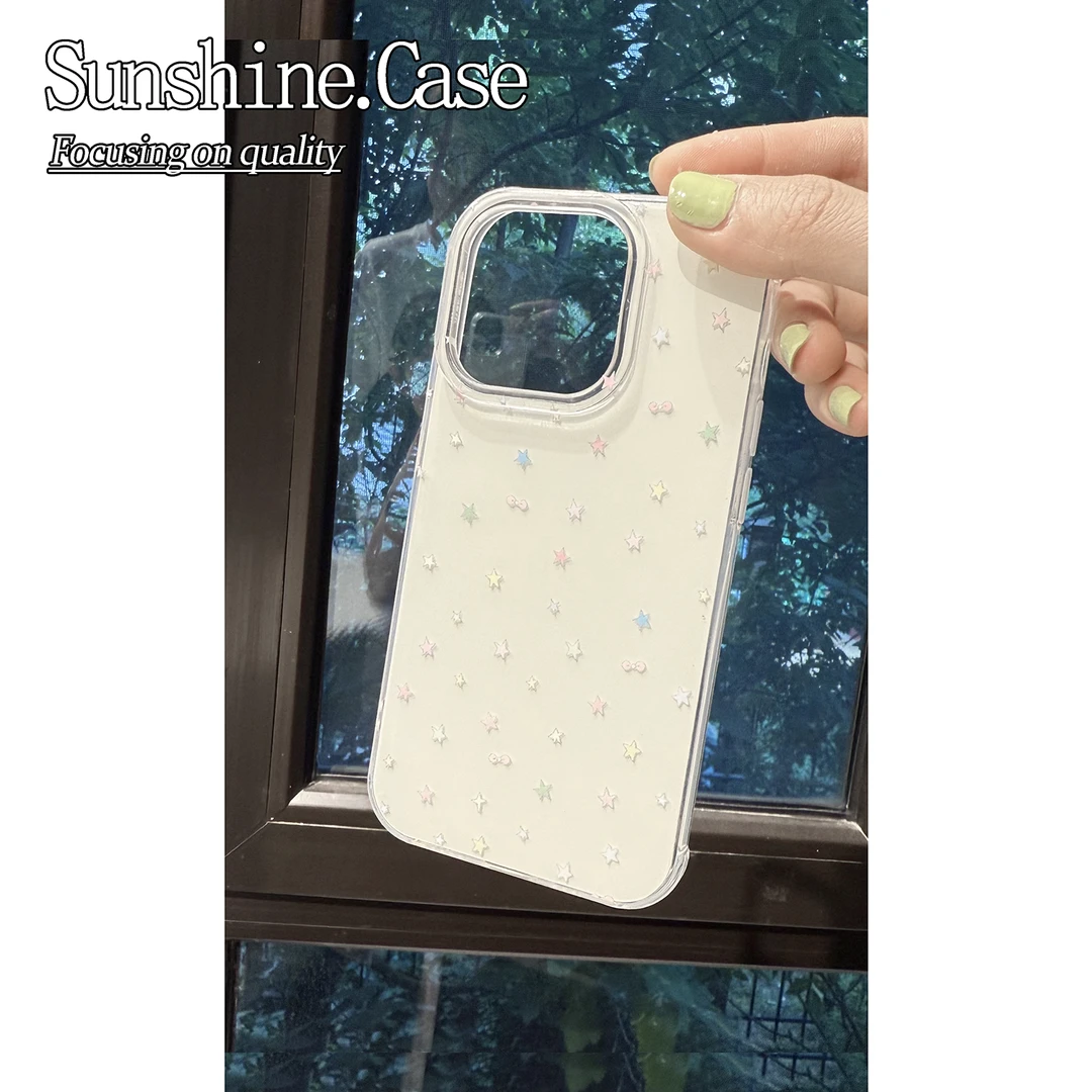 彩色星星IMD手机壳适用苹果华为vivo小米oppo女款iphone16/15