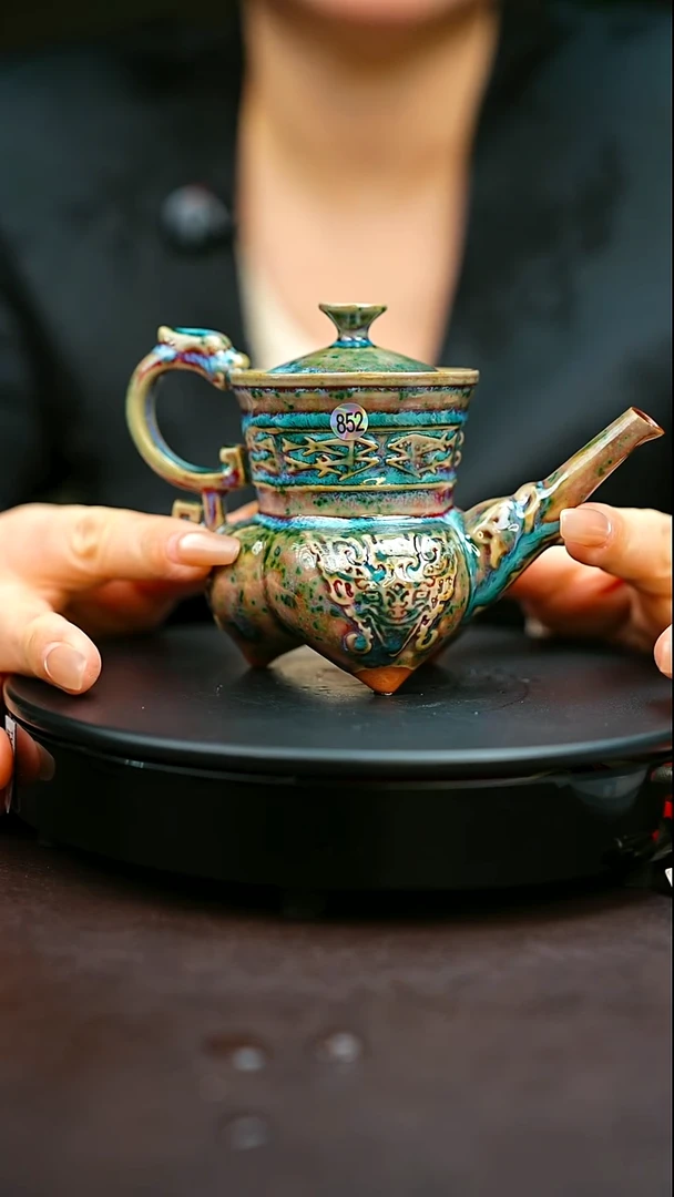 852#原矿钧瓷炉钧釉仰韶壶