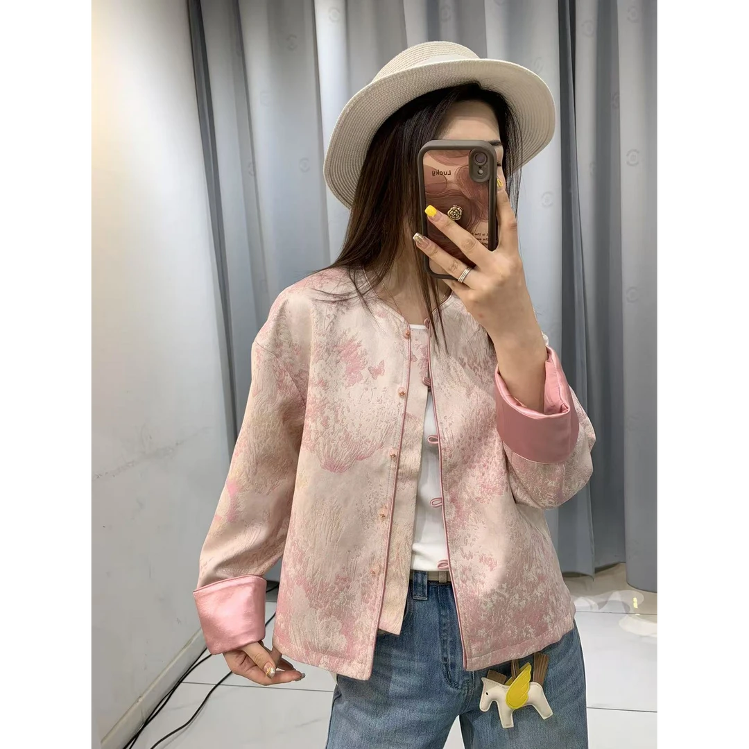 可米 春季新款复古宽松提花设计感气质国风外套 6015（衣长54左右