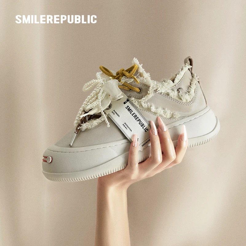 SMILEREPUBLIC火山灰低帮可替换开口笑厚底鞋潮牌百搭