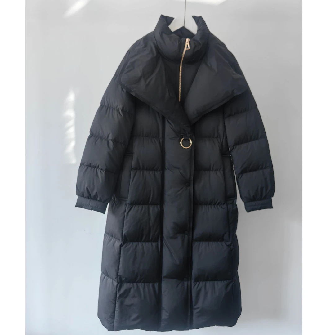 【乐见高定】公主款极夜黑～新国标95鹅气质缎面鹅绒服S243088