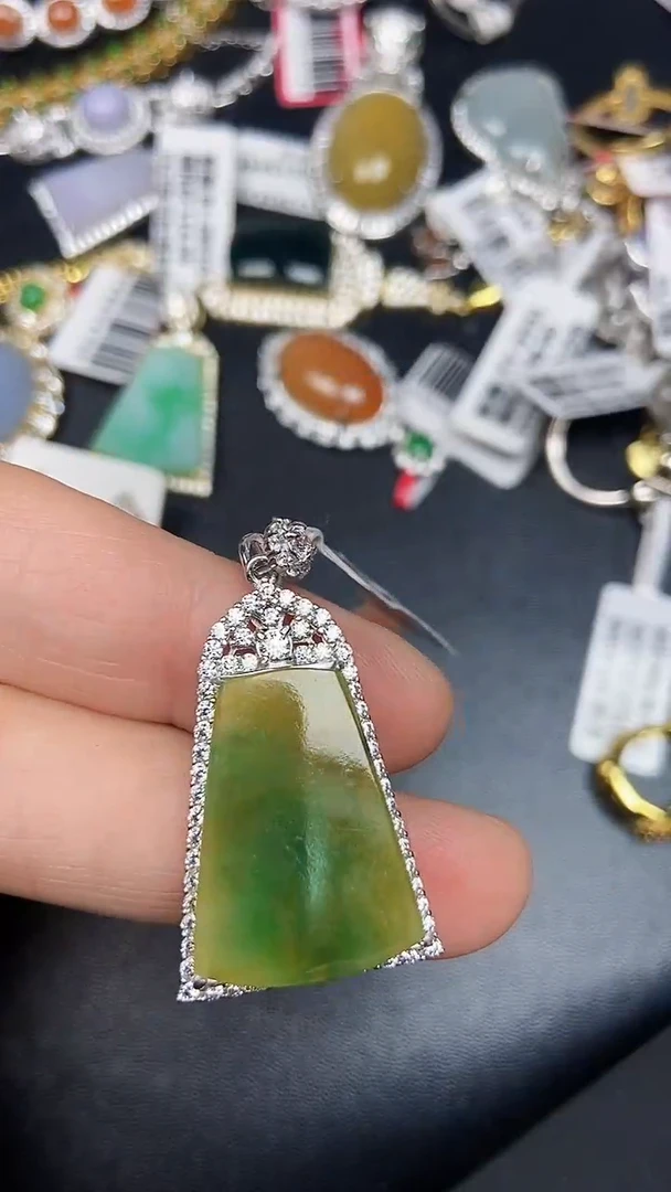 银S925镶嵌戒指翡翠7600