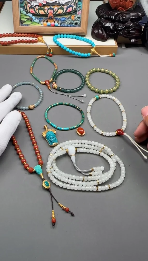 【闪购商品】南红玛瑙手串手串18K金镶嵌手串手串