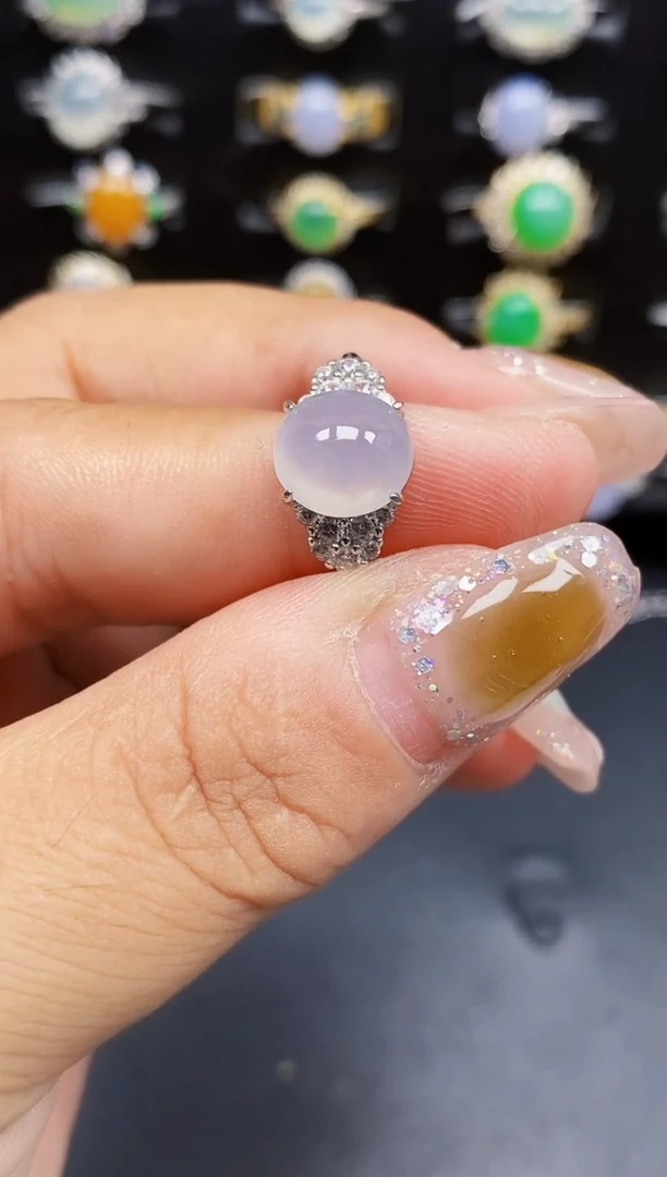 银S925镶嵌戒指翡翠8212