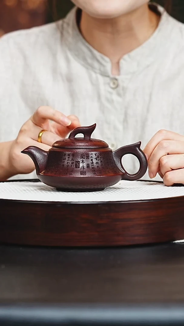 茶壶紫砂宜兴紫砂 一帆风顺 铁血红砂 h372