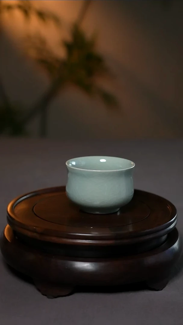 仿古汝官釉原产地玉兰杯