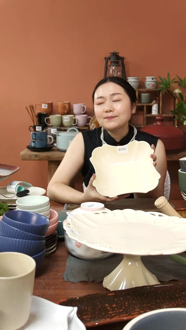陶瓷B295陶瓷大深盘一件套微瑕1