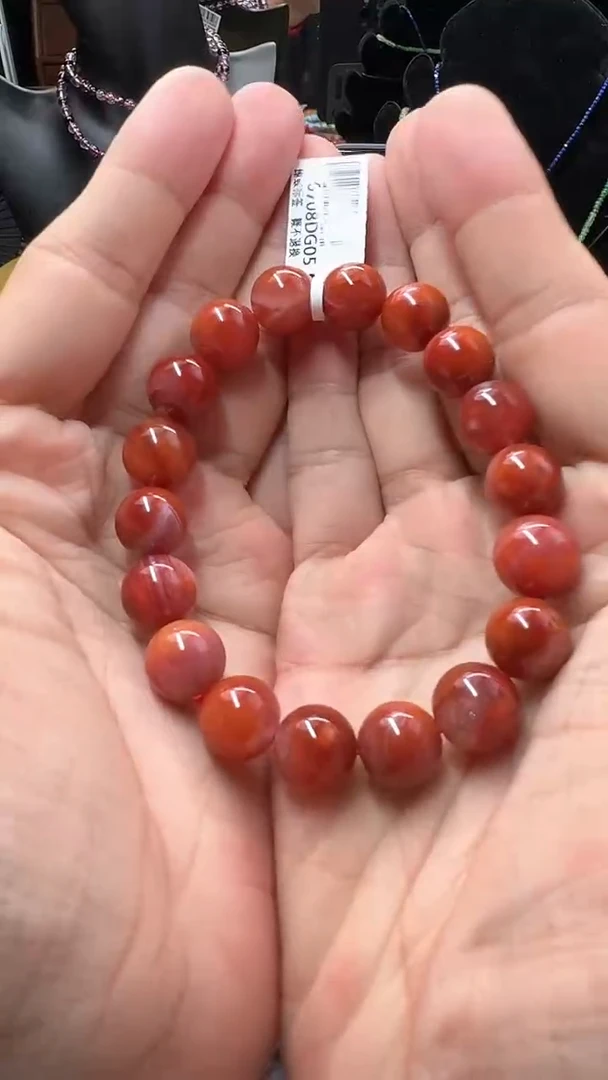 【闪购商品】南红玛瑙手串未镶嵌南红玛瑙圆珠单圈手串（缠丝）