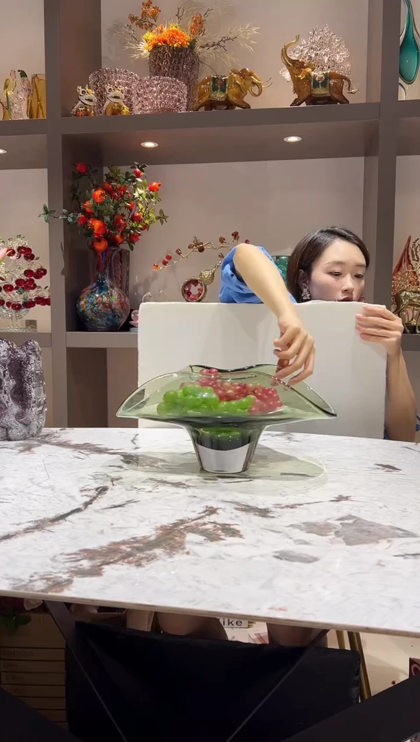 浅绿色海浪果盘 现货