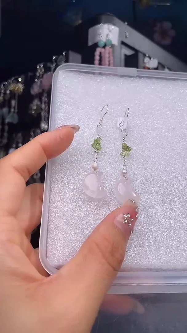 银S925镶嵌耳饰紫晶浅* 浅音