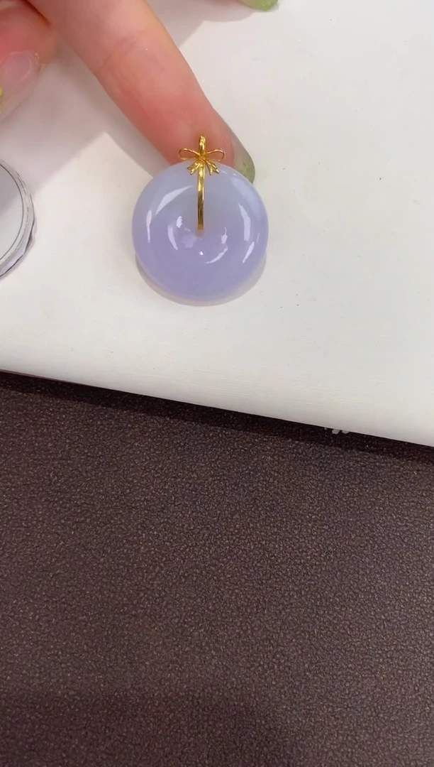 吊坠(赠链)18K金镶嵌翡翠天然缅甸a货翡翠