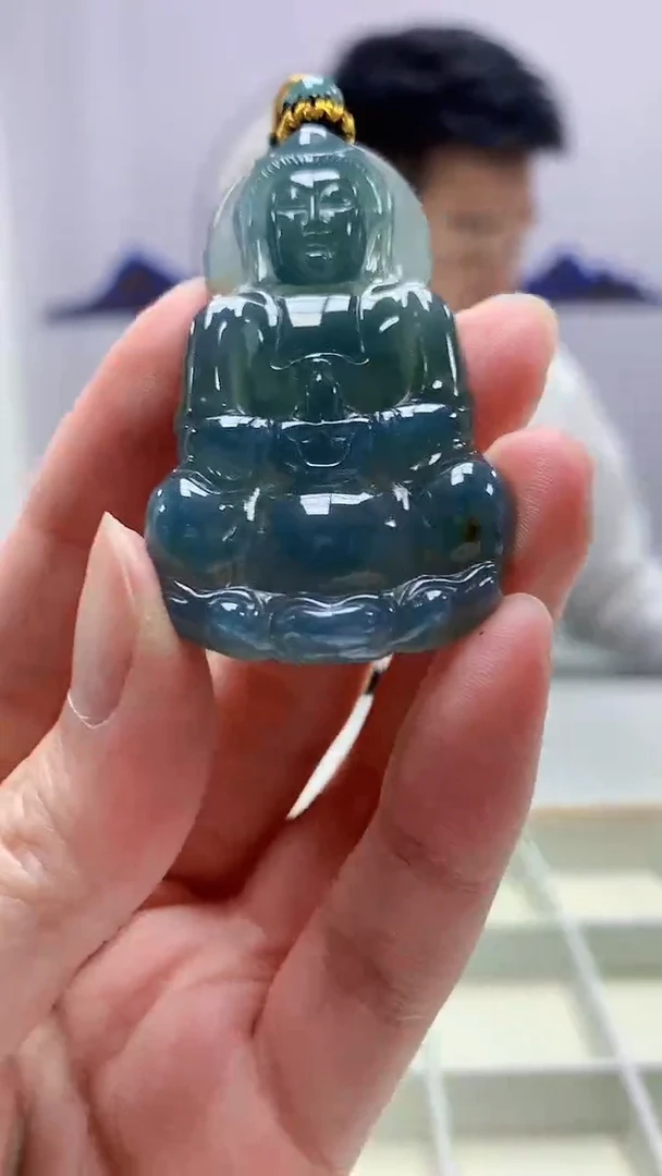 【闪购商品】定制翡翠未镶嵌5028zm-毛货挂件观音125