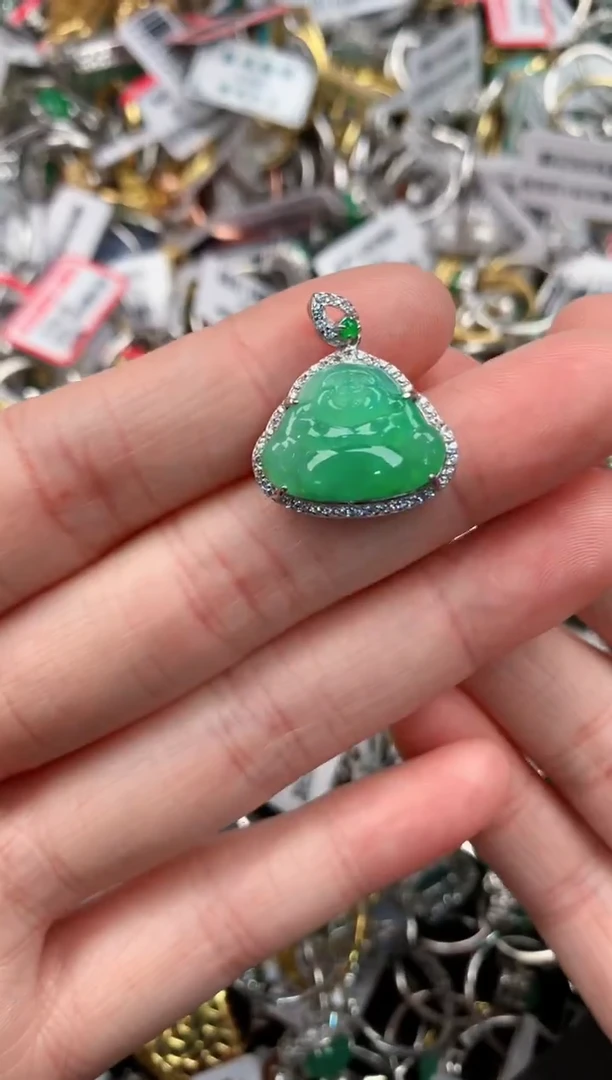 银S925镶嵌戒指翡翠111---5