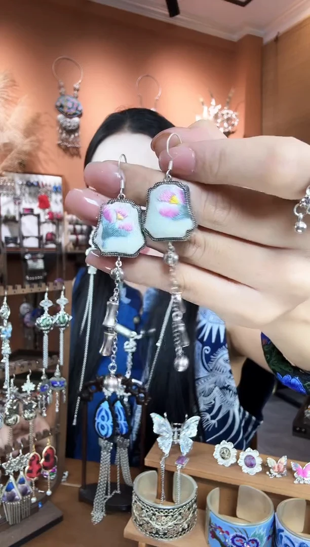 刺绣纯手工民族风耳环